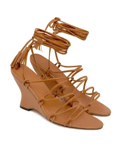 Fashion Cynthia Rowley All Tied Up Wedges CAMEL