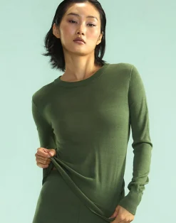 Sale Cynthia Rowley Aspen Crewneck Knit Top DRKGR