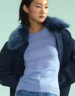 Clearance Cynthia Rowley Aspen Crewneck Knit Top PRWKL