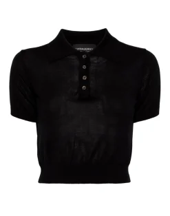Best Cynthia Rowley Aspen Knit Polo BLACK