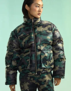 Fashion Cynthia Rowley Backcountry Puffer Jacket GRNCAM