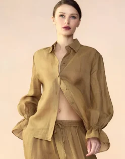 New Cynthia Rowley Baleira Blouse GLDYLW