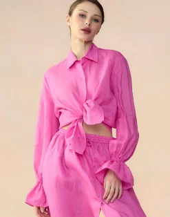 New Cynthia Rowley Baleira Blouse HTPNK