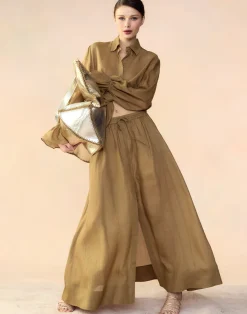 Online Cynthia Rowley Baleira Skirt GLDYLW