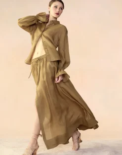 Online Cynthia Rowley Baleira Skirt GLDYLW