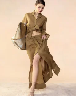 Online Cynthia Rowley Baleira Skirt GLDYLW