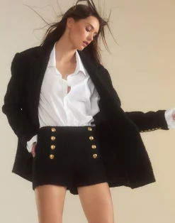 Online Cynthia Rowley Bardot Bouclé Blazer BLACK