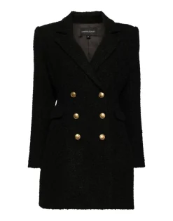 Clearance Cynthia Rowley Bardot Bouclé Blazer Dress BLACK