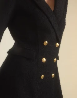 Clearance Cynthia Rowley Bardot Bouclé Blazer Dress BLACK