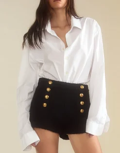 Discount Cynthia Rowley Bardot Bouclé Shorts BLACK