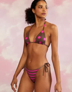 Online Cynthia Rowley Becca String Bikini Top BRWPNK
