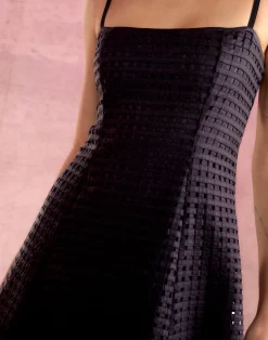 Discount Cynthia Rowley Birdcage Midi Dress BLACK