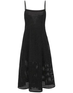 Discount Cynthia Rowley Birdcage Midi Dress BLACK