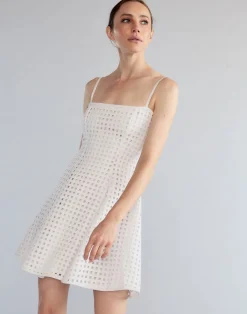 Outlet Cynthia Rowley Birdcage Mini Dress White