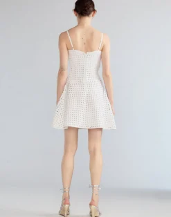 Outlet Cynthia Rowley Birdcage Mini Dress White