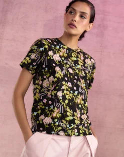 Fashion Cynthia Rowley Bloom Tee BLKFL
