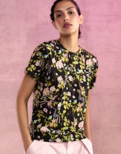 Fashion Cynthia Rowley Bloom Tee BLKFL