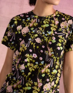 Fashion Cynthia Rowley Bloom Tee BLKFL
