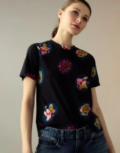 Discount Cynthia Rowley Bloom Tee BLKMT