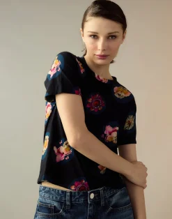 Discount Cynthia Rowley Bloom Tee BLKMT