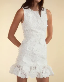 Sale Cynthia Rowley Blooming Lace Cocktail Dress White