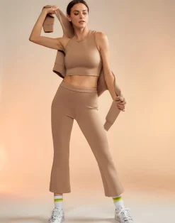 Clearance Cynthia Rowley Bonded Active Pant CAMEL