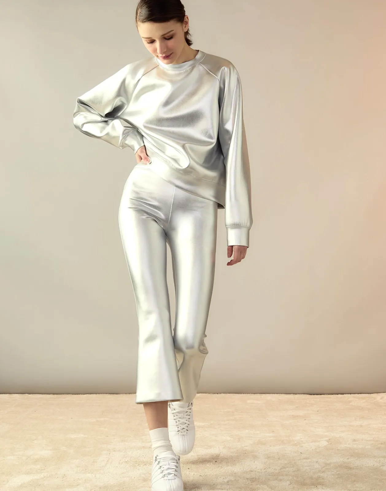 New Cynthia Rowley Bonded Active Pant Silver