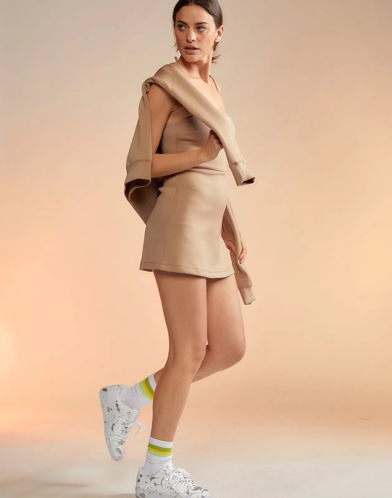 Outlet Cynthia Rowley Bonded Basics Dress CAMEL