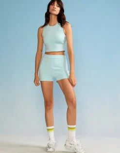 Clearance Cynthia Rowley Bonded Basics Shorts BLUE