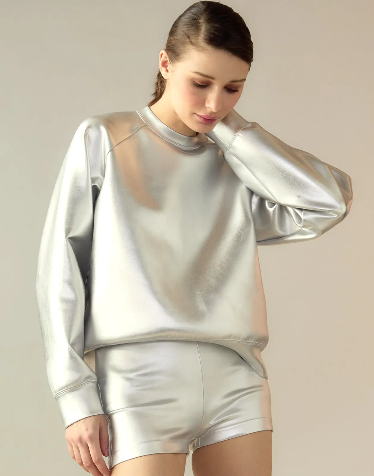 Hot Cynthia Rowley Bonded Basics Shorts Silver