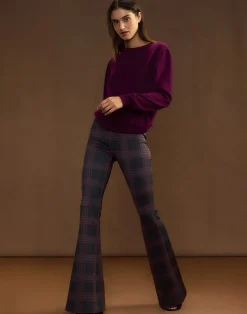 New Cynthia Rowley Bonded Fit and Flare Pant BLKRD