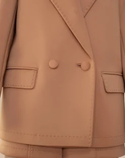 Discount Cynthia Rowley Bonded Pick Stitch Jacket Tan