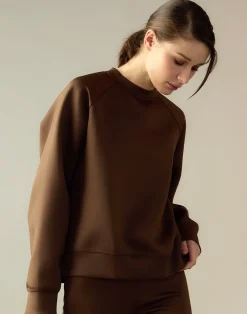 Online Cynthia Rowley Bonded Pullover Sweatshirt Brown