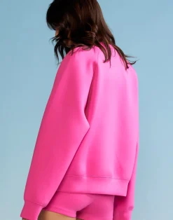 Sale Cynthia Rowley Bonded Pullover Sweatshirt HTPNK