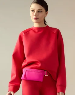Online Cynthia Rowley Bonded Pullover Sweatshirt Red