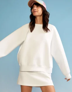 Fashion Cynthia Rowley Bonded Pullover Sweatshirt White