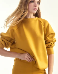 Best Cynthia Rowley Bonded Pullover Sweatshirt GLDYLW