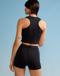 Best Cynthia Rowley Bonded Racer Tank BLACK