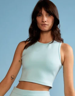 Best Cynthia Rowley Bonded Racer Tank BLUE
