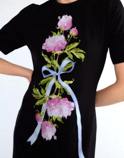 Best Cynthia Rowley Bouquet Ribbon Tee Dress BLKFL
