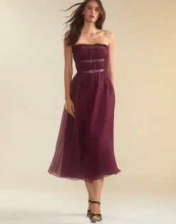 Clearance Cynthia Rowley Buckle Up Silk Organza Dress BRGDY