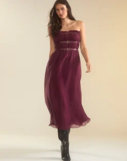 Clearance Cynthia Rowley Buckle Up Silk Organza Dress BRGDY