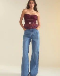 Hot Cynthia Rowley Buckle Up Silk Organza Top BRGDY