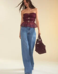 Hot Cynthia Rowley Buckle Up Silk Organza Top BRGDY