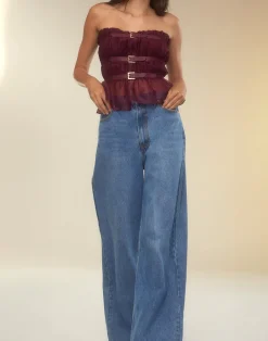 Hot Cynthia Rowley Buckle Up Silk Organza Top BRGDY