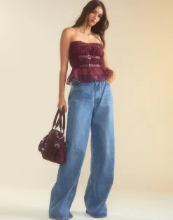 Hot Cynthia Rowley Buckle Up Silk Organza Top BRGDY