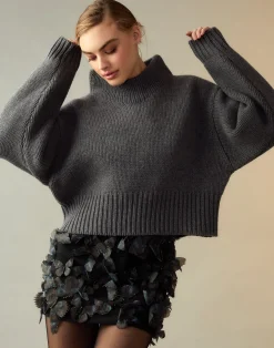 New Cynthia Rowley Butterfly Appliqué Skirt BLKMUL