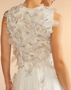 Discount Cynthia Rowley Butterfly Applique Top White