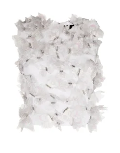 Discount Cynthia Rowley Butterfly Applique Top White