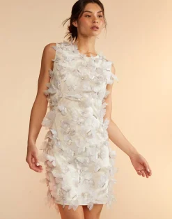 New Cynthia Rowley Butterfly Embellished Dress IVORY